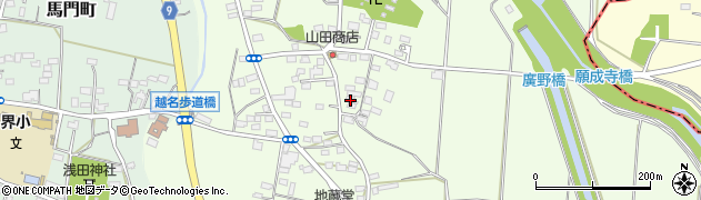 栃木県佐野市越名町393周辺の地図