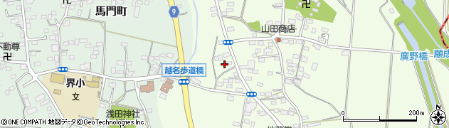 栃木県佐野市越名町281周辺の地図
