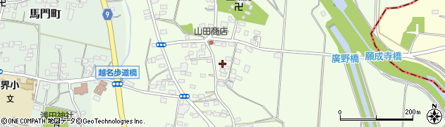 栃木県佐野市越名町596周辺の地図