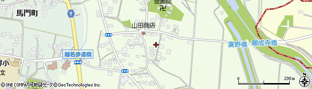 栃木県佐野市越名町390周辺の地図