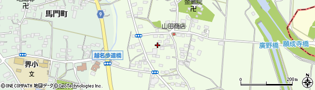栃木県佐野市越名町376周辺の地図