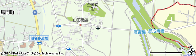 栃木県佐野市越名町414周辺の地図
