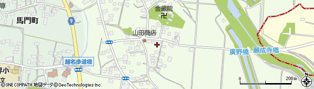 栃木県佐野市越名町389周辺の地図
