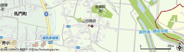 栃木県佐野市越名町387周辺の地図