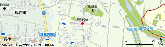 栃木県佐野市越名町386周辺の地図