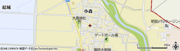 茨城県結城市小森69周辺の地図