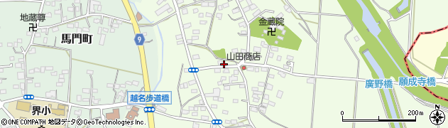栃木県佐野市越名町384周辺の地図