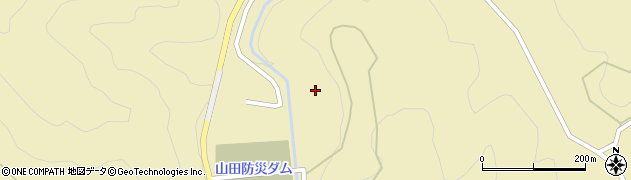 山田防災ダム周辺の地図