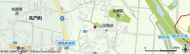 栃木県佐野市越名町383周辺の地図