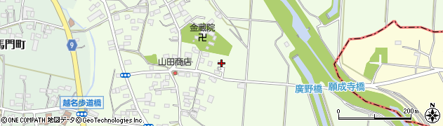 栃木県佐野市越名町417周辺の地図