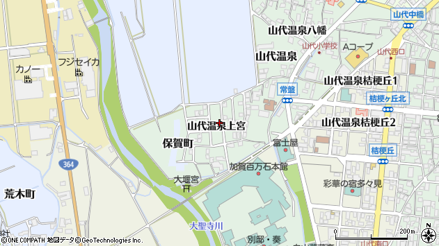 〒922-0247 石川県加賀市山代温泉上宮の地図