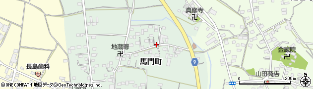 栃木県佐野市馬門町周辺の地図