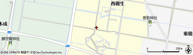 茨城県筑西市西榎生周辺の地図