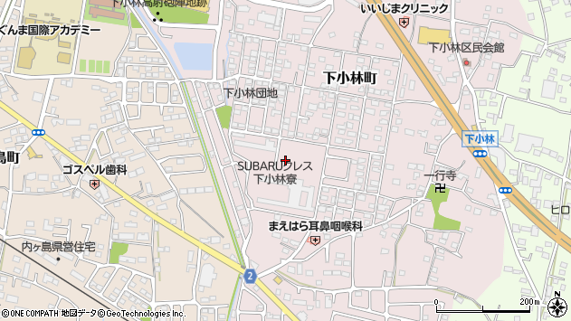 〒373-0807 群馬県太田市下小林町の地図