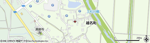 栃木県佐野市越名町829周辺の地図