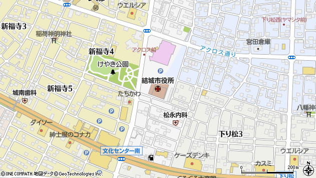 〒307-0000 茨城県結城市（以下に掲載がない場合）の地図