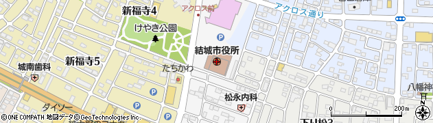 茨城県結城市周辺の地図