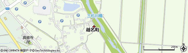 栃木県佐野市越名町周辺の地図
