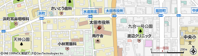 太田市役所　勤労者福祉サービスセンター・ライフアップ太田周辺の地図