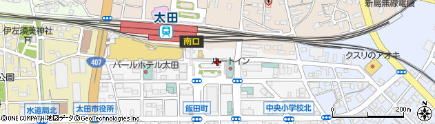 東武太田駅南口周辺の地図