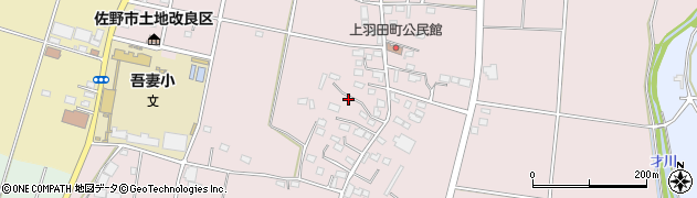 栃木県佐野市上羽田町周辺の地図