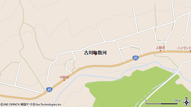 〒509-4201 岐阜県飛騨市古川町数河の地図