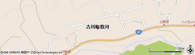 岐阜県飛騨市古川町数河周辺の地図