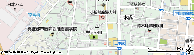 茨城県筑西市二木成972周辺の地図