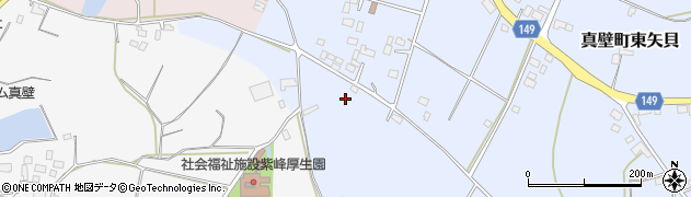 茨城県桜川市真壁町東矢貝406周辺の地図
