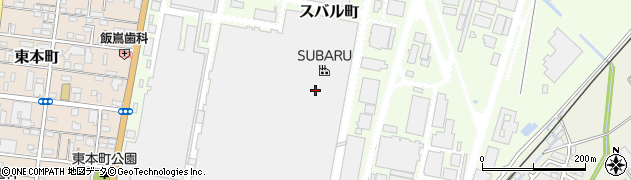 群馬県太田市スバル町周辺の地図