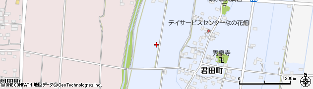 栃木県佐野市君田町周辺の地図