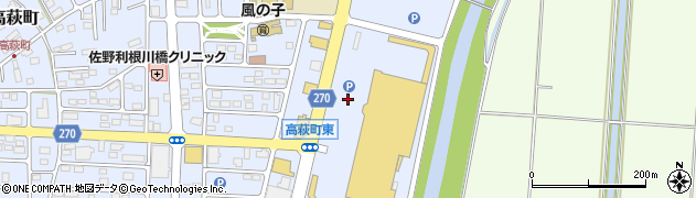 イオンモール佐野新都市正面駐車場周辺の地図
