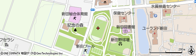 新田陸上競技場周辺の地図