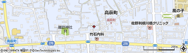栃木県佐野市高萩町247周辺の地図
