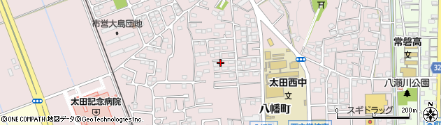 群馬県太田市八幡町周辺の地図