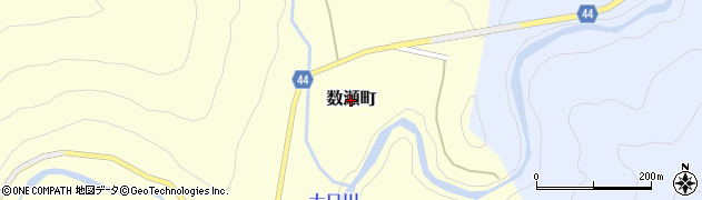 石川県白山市数瀬町周辺の地図