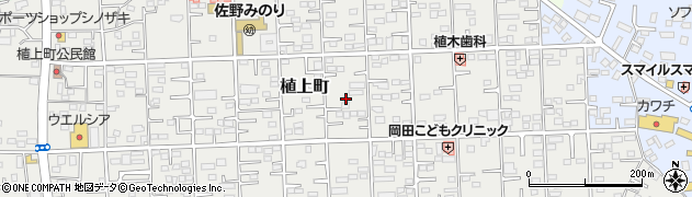 栃木県佐野市植上町周辺の地図