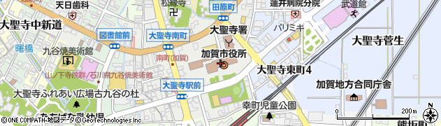 加賀市役所　総務部・人事課周辺の地図