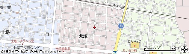栃木県小山市犬塚周辺の地図