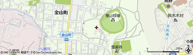 群馬県太田市金山町周辺の地図
