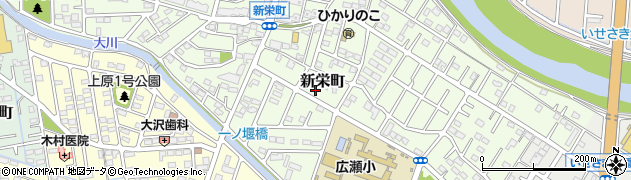 群馬県伊勢崎市新栄町周辺の地図