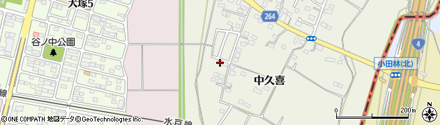 栃木県小山市中久喜188周辺の地図