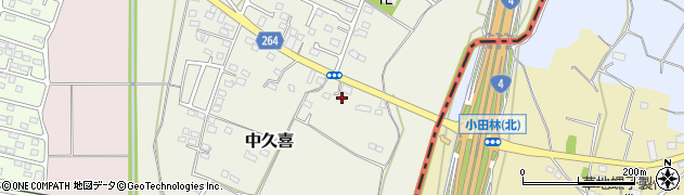 栃木県小山市中久喜107周辺の地図
