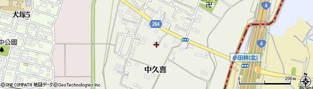栃木県小山市中久喜165周辺の地図