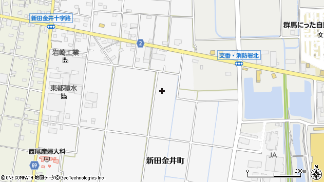 〒370-0341 群馬県太田市新田金井町の地図