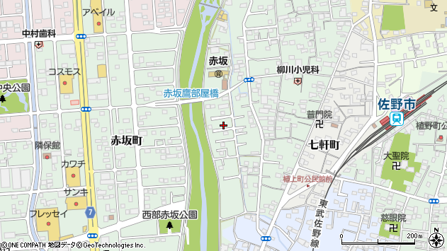 〒327-0004 栃木県佐野市赤坂町の地図