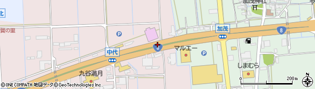 石川県加賀市中代町（リ）周辺の地図