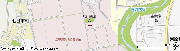 石川県加賀市二子塚町（チ）周辺の地図