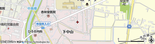 茨城県筑西市下中山周辺の地図