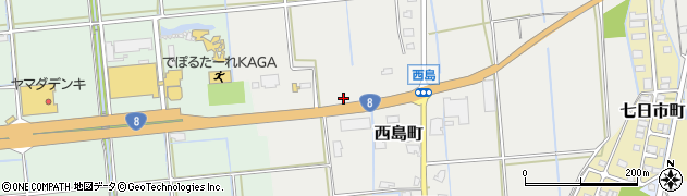 石川県加賀市西島町チ周辺の地図